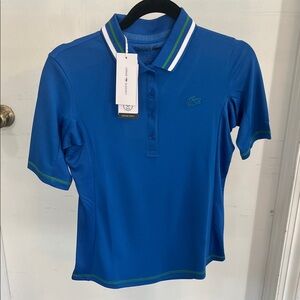 Lacoste Royal Blue Polo with Green and White Trim